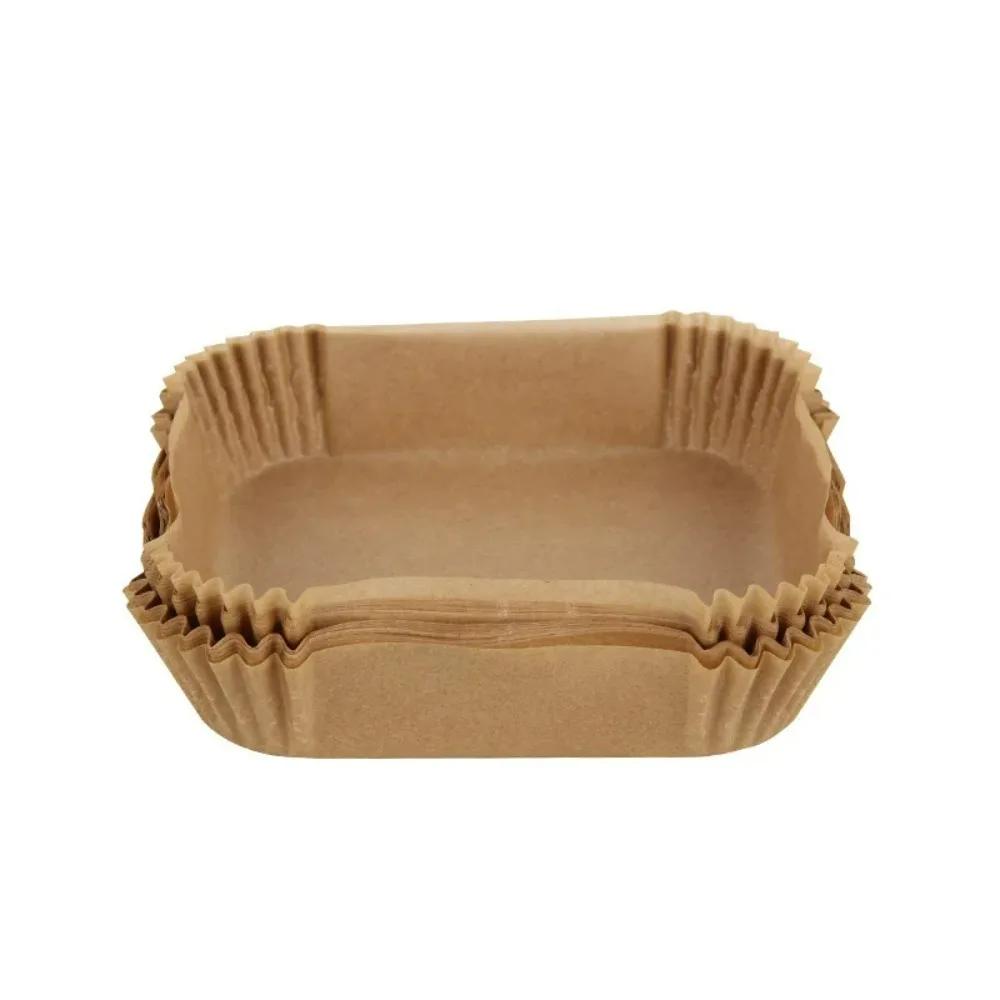 50 pcs of disposable paper for air fryer, oil absorber and oil paper tray, non-stick oven pad, large tenacity, square