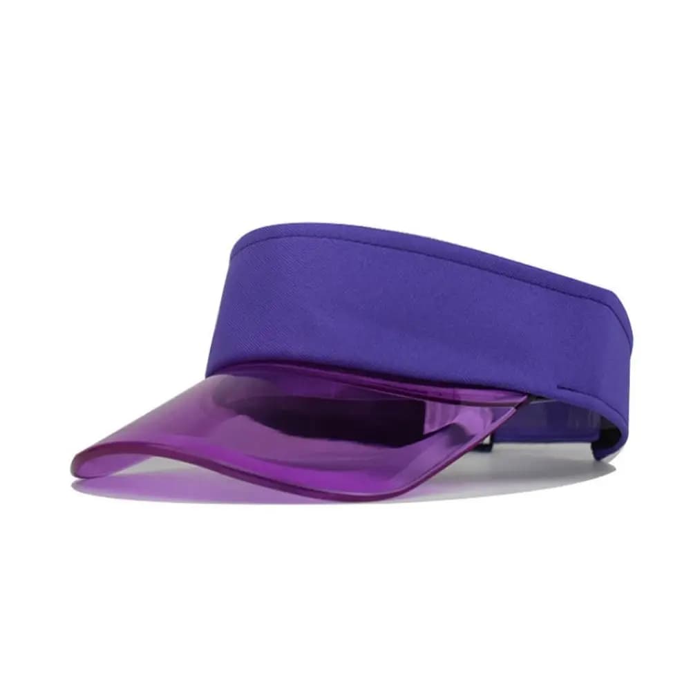Fashion Adjustable Transparent Visor Caps Clear Brim Breathable Summer Sun Hats Topless Anti-UV Empty Top Hat Women Men