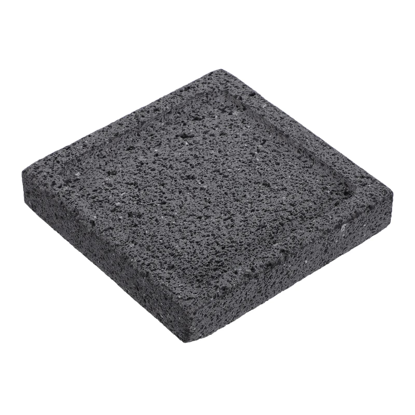 Piastra in Pietra Vulcanica per Grigliare 5.7x5.7x1.1 per BBQ Coreano, Bistecche, Teppanyaki, Pizza - Pietra da Forno per Barbecue e Alimenti