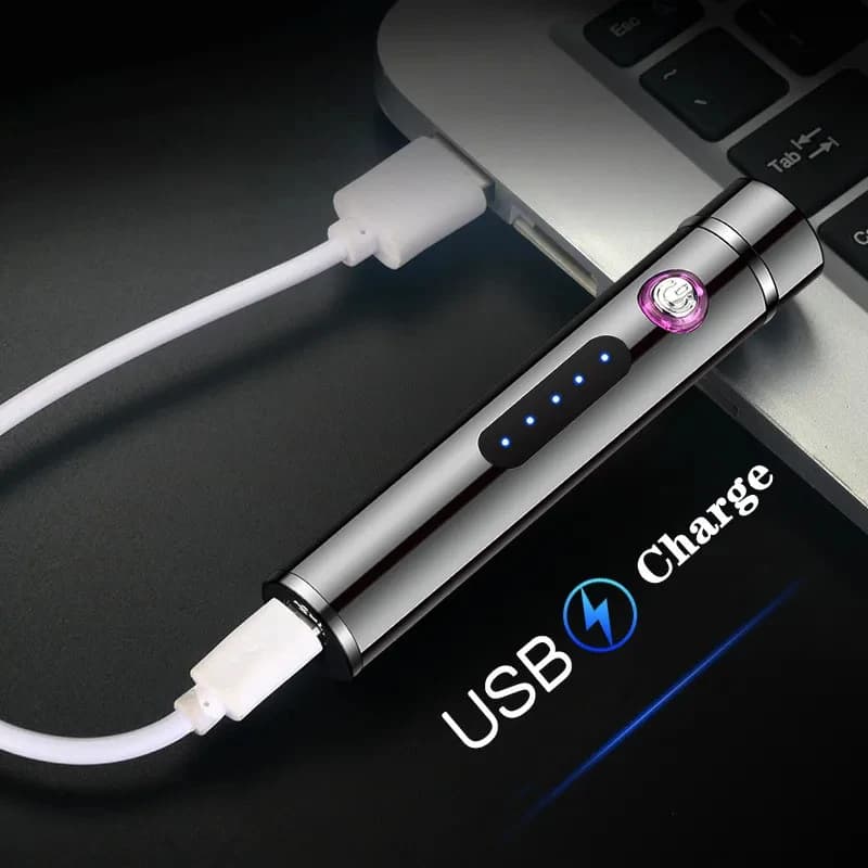 Mini High Quality Dual Arc Charging Lighter Car Portable Metal Lighter USB Charging Electronic Cigarette Lighter Men's Gifts