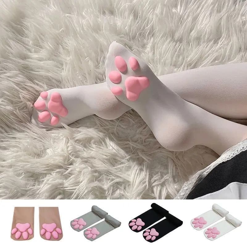 Calzini alti da donna Calze Harajuku Lingerie Calzini lunghi con artiglio di gatto 3D Calzini alti alla coscia Calze a compressione sexy