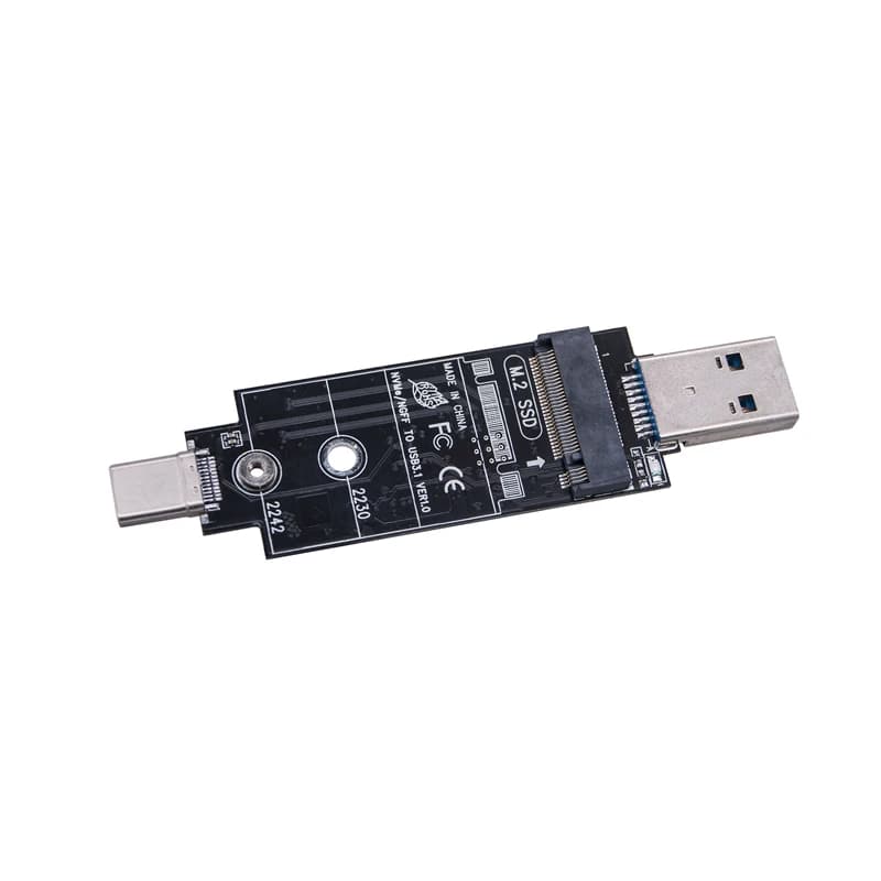 RTL9210B Chip B + Chiave M/M Adattatore SSD M2 doppio protocollo per protocollo SATA M.2 SSD NVME SSD 10Gbps USB 3.2 GEN2 USB-A + Tipo C Riser