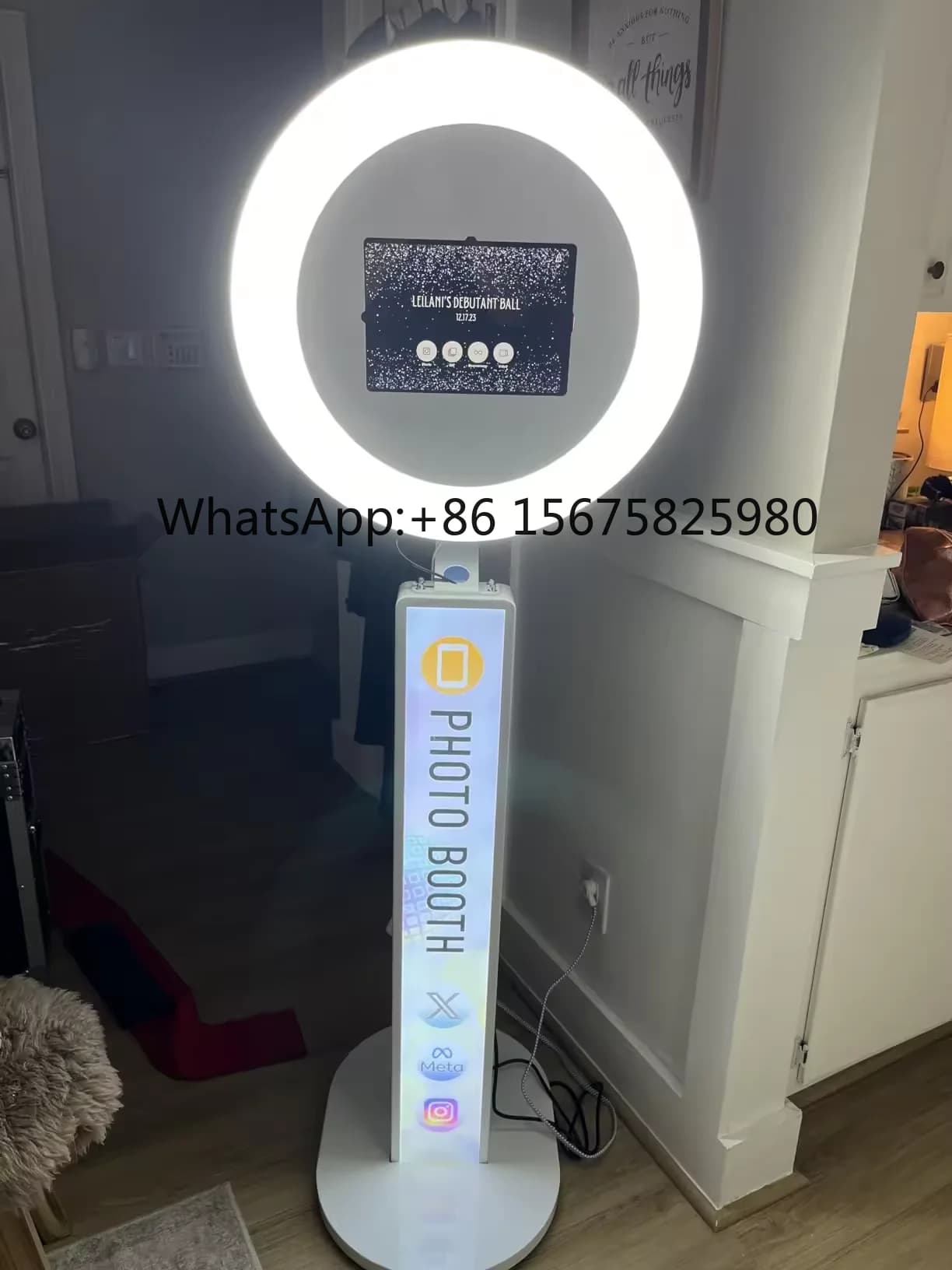 Luce ad Anello LED Portatile per Photo Booth con Valigetta per Selfie