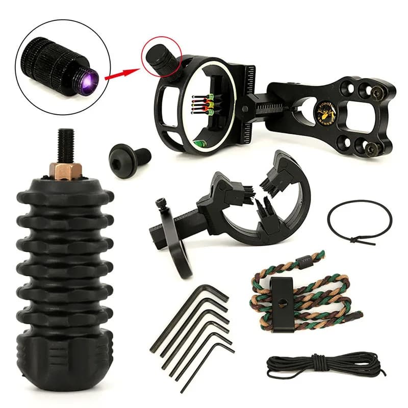 Archery Bow Sight 5-pin Arrow Rest Stabilizer Braided Bow Sling Peep Sight Kits Hunting Bow Arrow Shooting Accessories