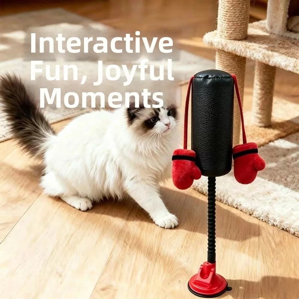 Creative Cat Boxing Standing Self-Play Interactive Cat Spring Gooseneck Bite Resistant Pet Punching Bag Indoor Play