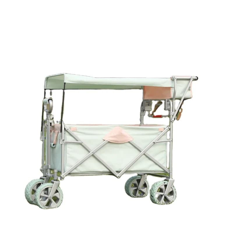 2023 Nuovo prodotto Carrello pieghevole da campeggio pieghevole portatile da giardino Carrello pieghevole da spiaggia con maniglia regolabile