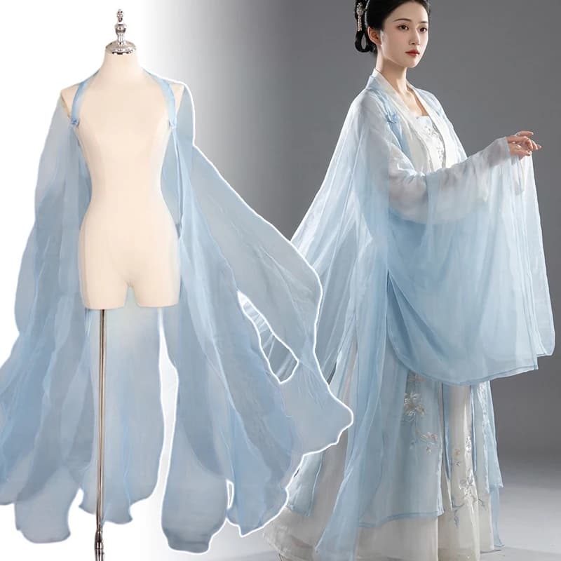 Cardigan Hanfu, Cappa, Camicia a Maniche Larghe in Stile Cinese Antico, Abiti da Danza Classica in Chiffon, Costume da Principessa della Dinastia Tang, Tunica Esterna