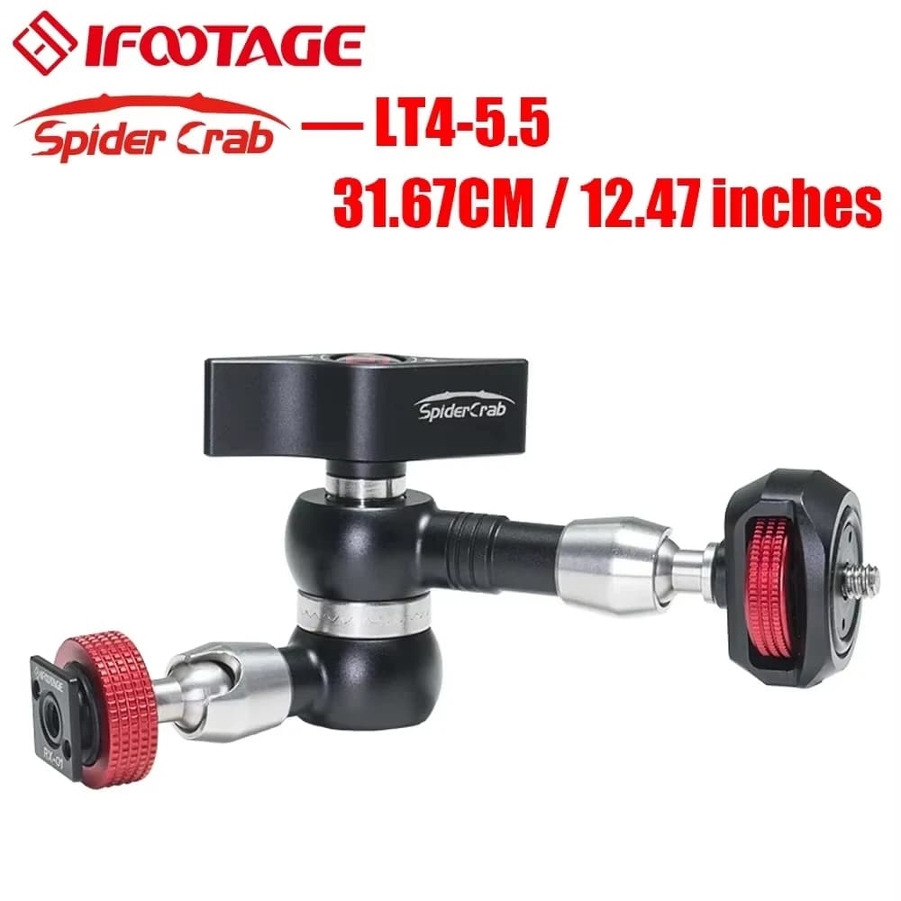 IFOOTAGE Magic Arm, Spider Crab Adjustable Magic Arm with 1/4''''' and 3/8" Tripod Support for DSLR Rig/Camc Camera