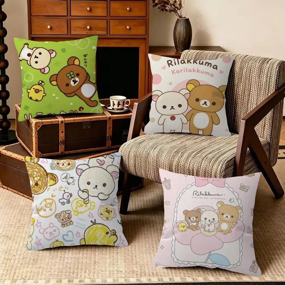 Cute Cartoon Anime R-Rilakkuma Pillow Gift Home Office Decoration Bedroom Sofa Car Cushion Cover case 45x45