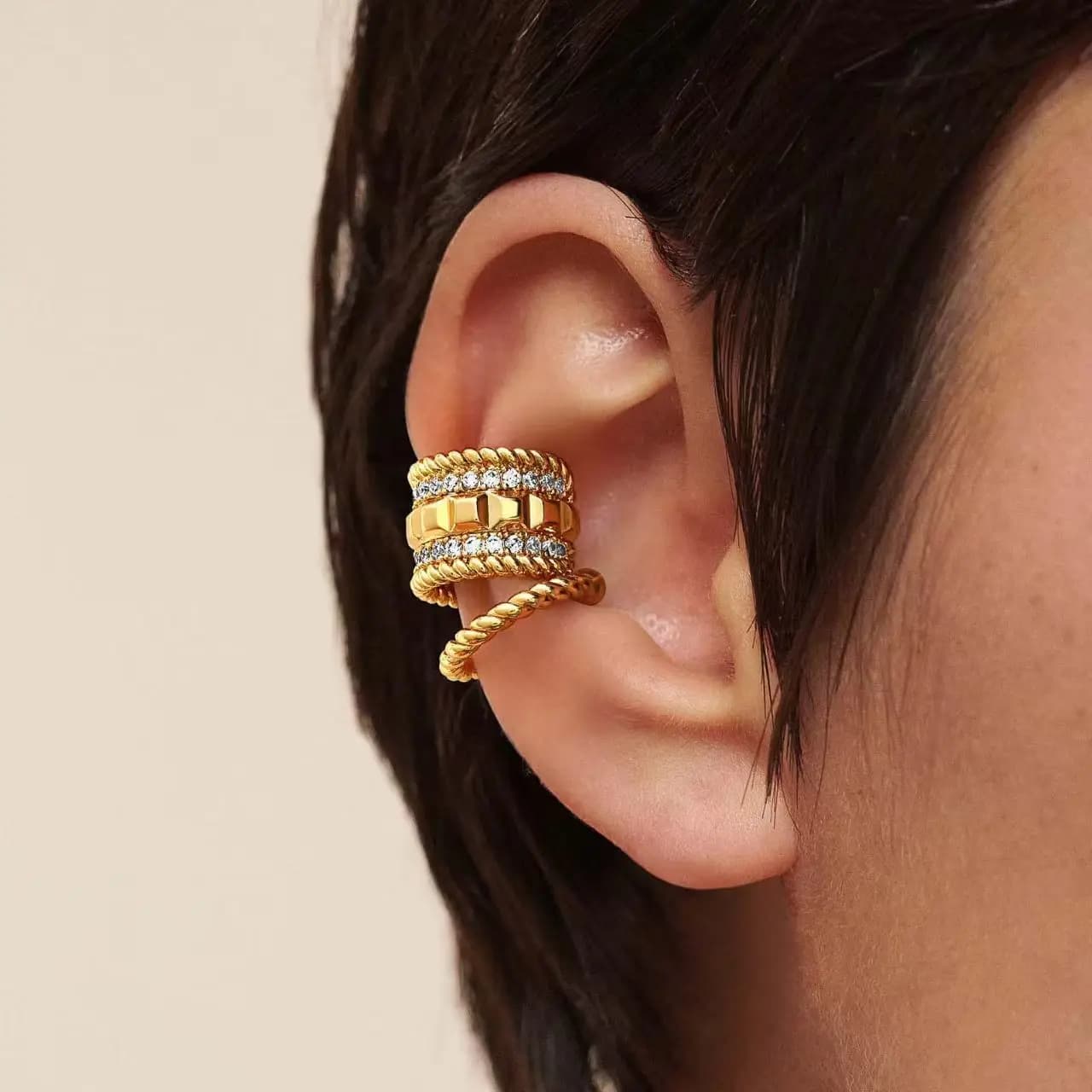 Ear cuff earrings set, temperament ins niche design earclips, personalized fashion trend jewelry
