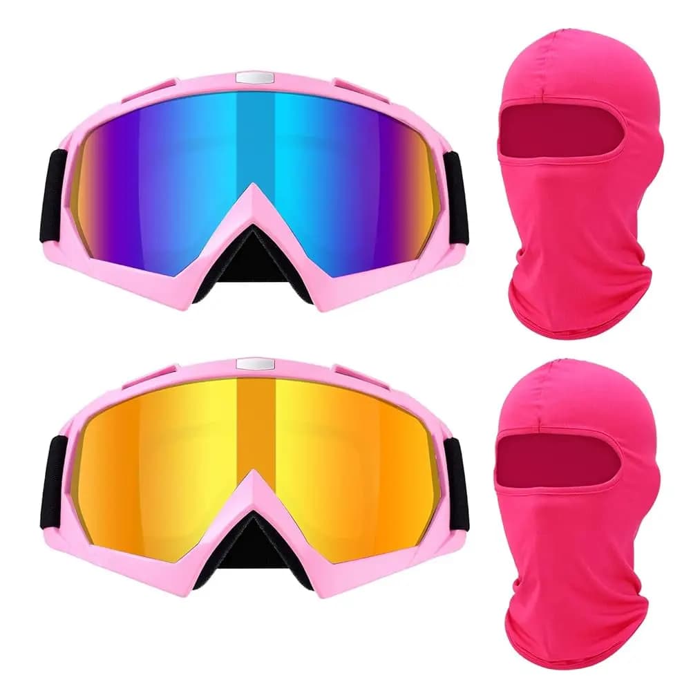 Occhiali da Moto con Maschera Balaclava, Spedizione Gratuita, per Motocross, ATV, Sci, per Uomini, Donne e Ragazzi