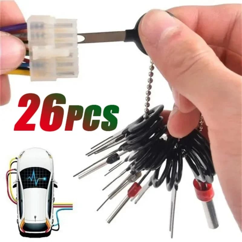 26/18/11 Pz Auto Terminale Rimozione Strumenti di Riparazione Cablaggio Elettrico Crimp Connettore Spille Estrattore Kit Chiavi Automotive Spina Estrattori