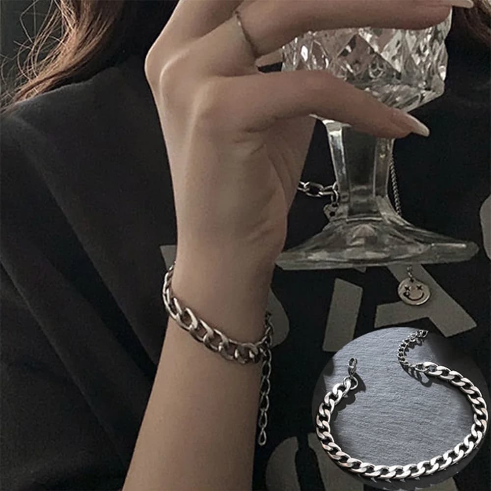 Stainless Steel NK Flat Chain Bracelet 6/8/10mm Smooth Surface 20+5cm Extend Chain Unisex Jewelry Drop Shipping