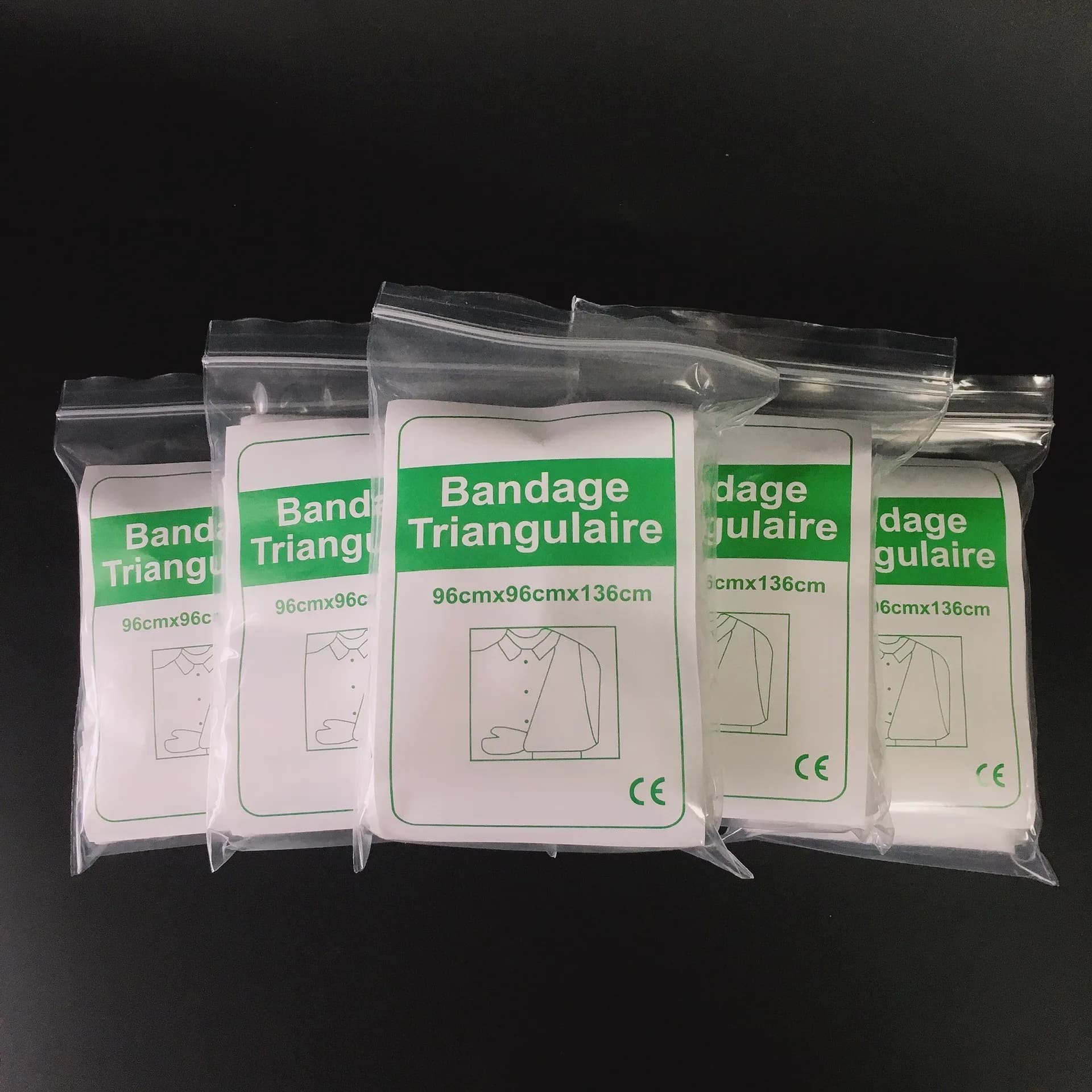 5 pz Triangolo Non tessuto Benda Avvolgente Garza fissa Kit medico Laccio emostatico di primo soccorso portatile Benda sterilizzata da campeggio