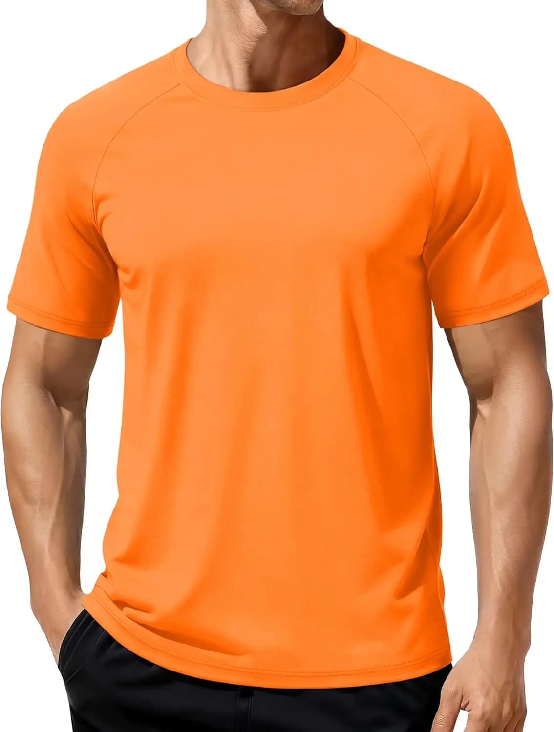 Magliette da Allenamento per Uomo, T-Shirt a Maniche Corte Dry Fit UPF 80+, Magliette Atletiche Traspiranti, Protezione UV per Corsa e Nuoto