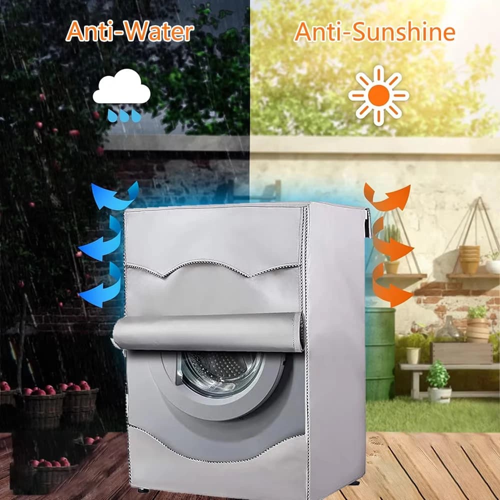 210D Lavaggio Hine Copertura Conservazione domestica Protezione solare antipolvere Carico frontale Copri asciugatrice Custodia impermeabile per lavatrice