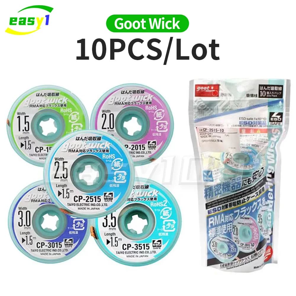 Originale Goot Wick Saldatura Stoppino Intrecciato Filo di Rame Dissaldatura BGA Stagno Saldatura di Rimozione CP1515/CP2015/CP2515/CP3515