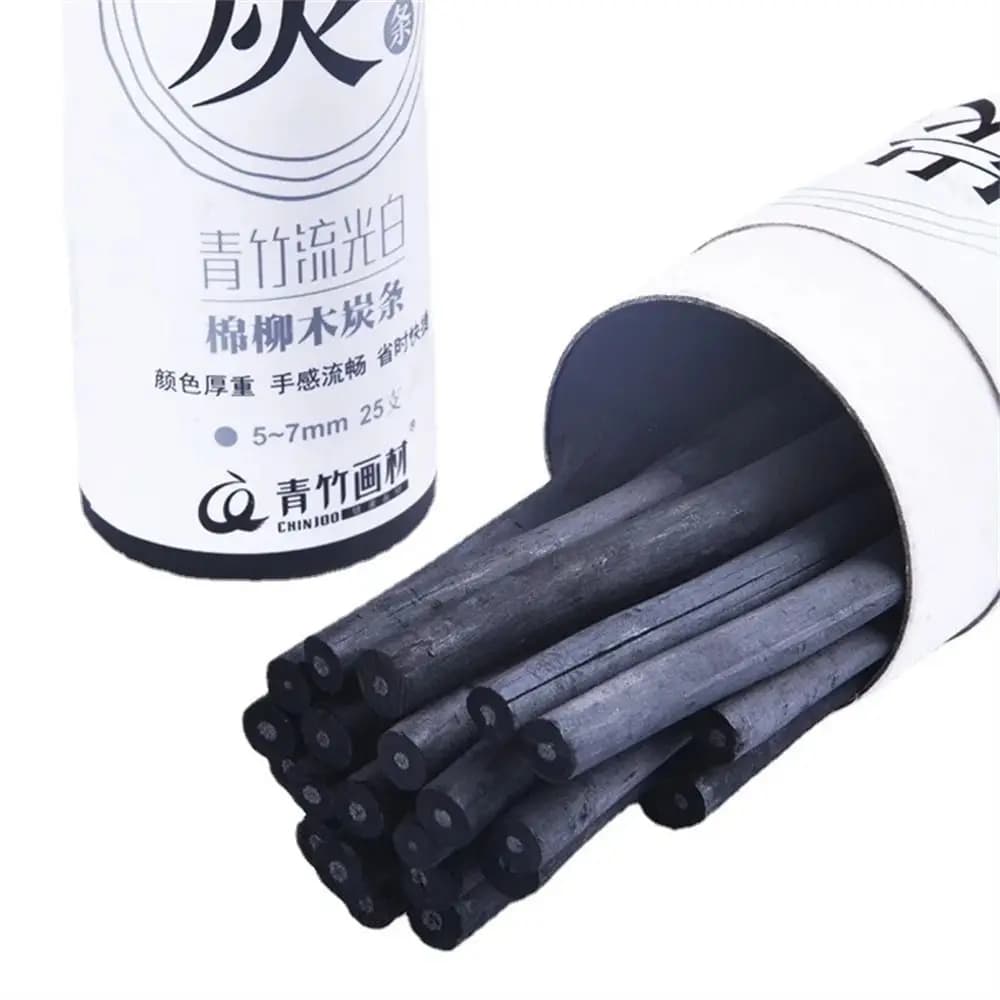 Black Color Charcoal Sticks Vine Charcoal Willow Charcoal Charcoal Bars Strong Color Professional Drawing Charcoal Pencils