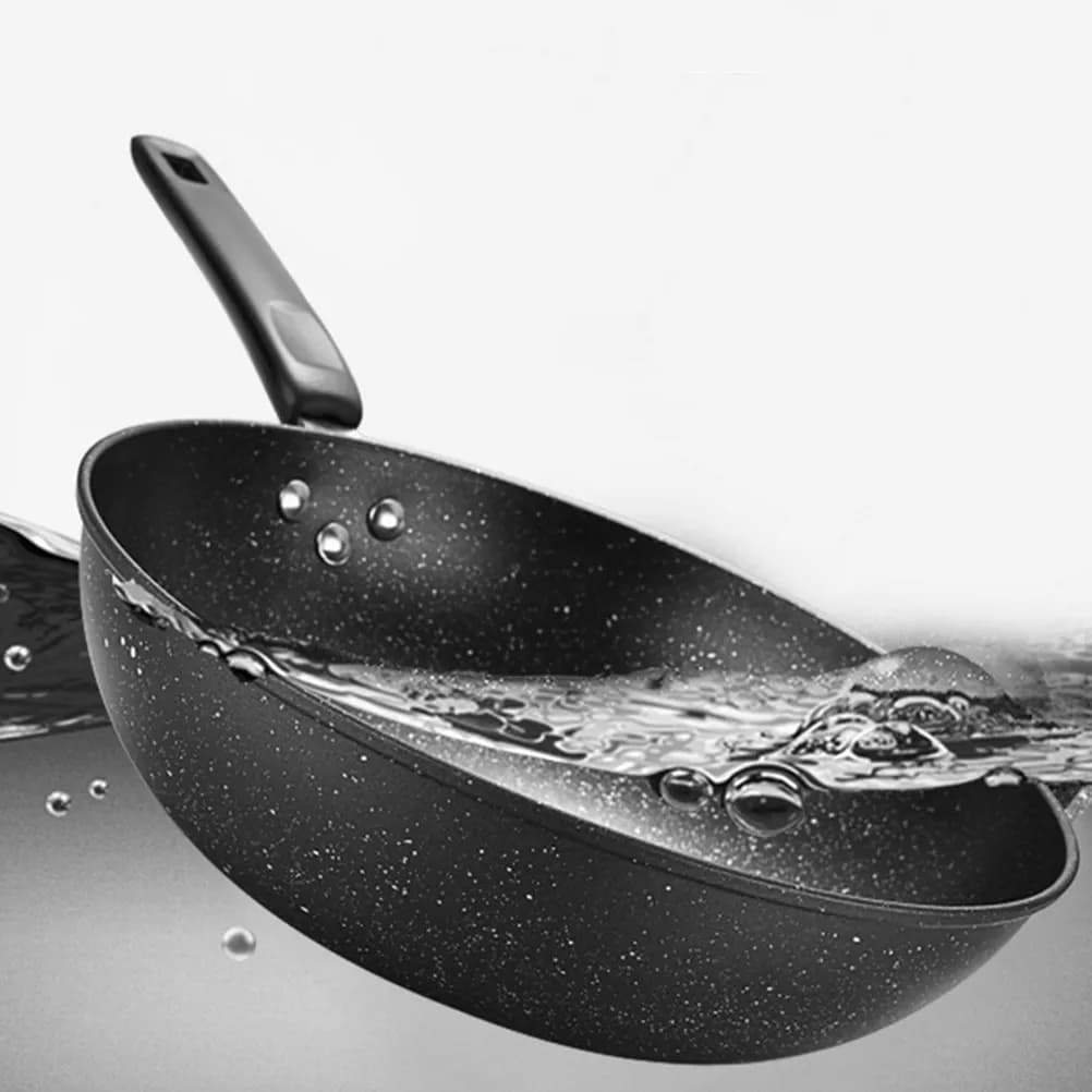 Maifan Stone Nonstick Wok Frying Pan Traditional Small Round Bottom Kitchen Cooking Pot and Easy Clean for Home and