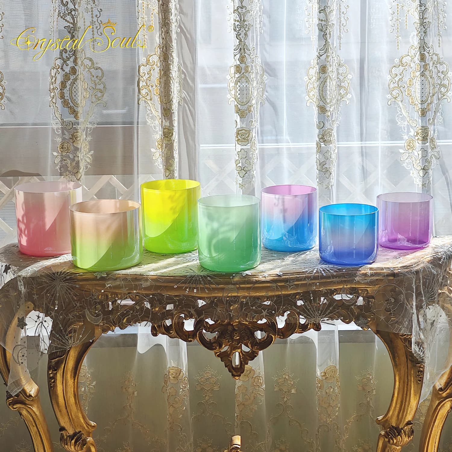Crystal Soul 2026 Classic Seven Chakras Harmony Crystal Singing Bowl Set Source Factory Supports Customization