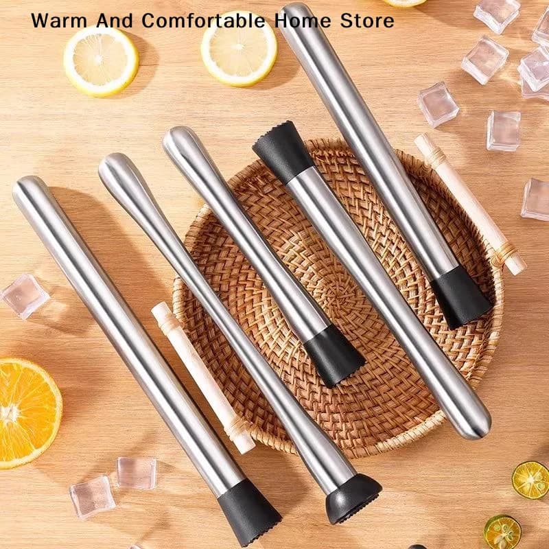 【W】Stainless Steel Cocktail Muddler Shaker With Crushing Hammer DIY Drink Fruit Muddler Crushed Ice Barware Tool