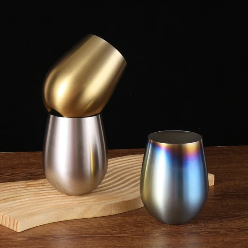 Tazza a forma di guscio d'uovo da 500 ml, a strato singolo, in acciaio inossidabile 304, tazza per acqua a forma di U, 18 oz, bicchiere grande per birra e cocktail.