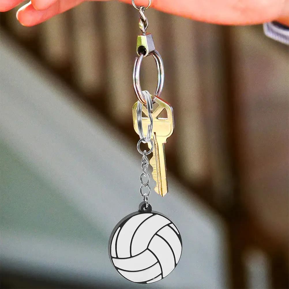Portachiavi in PVC a Forma di Pallone da Pallavolo, Piccolo e Carino, Decorazione per Feste Sportive e Compleanni, per Zaini