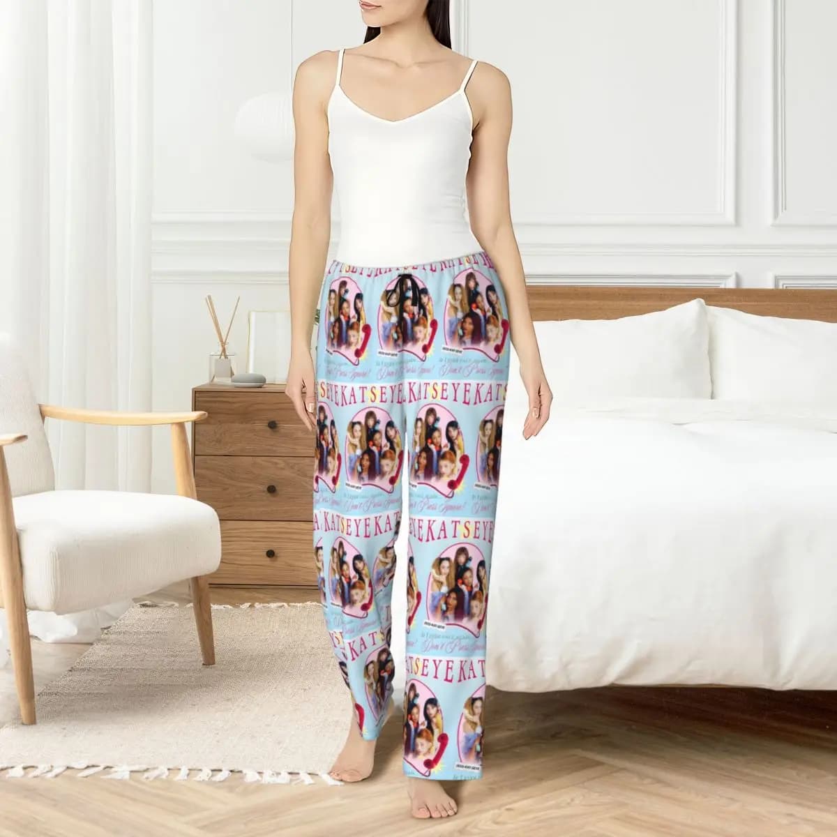 Pantaloni da pigiama K-Katseyes personalizzati Pantaloni da pigiama elasticizzati per donna e ragazza con tasche