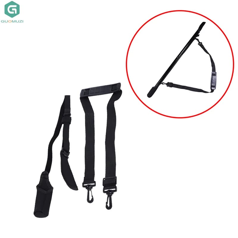 Borsa Portacanna da Pesca con Copritesta Elastico, Tracolla Regolabile per Canna da Pesca, Cintura Portacanna Portatile, Accessori per la Pesca