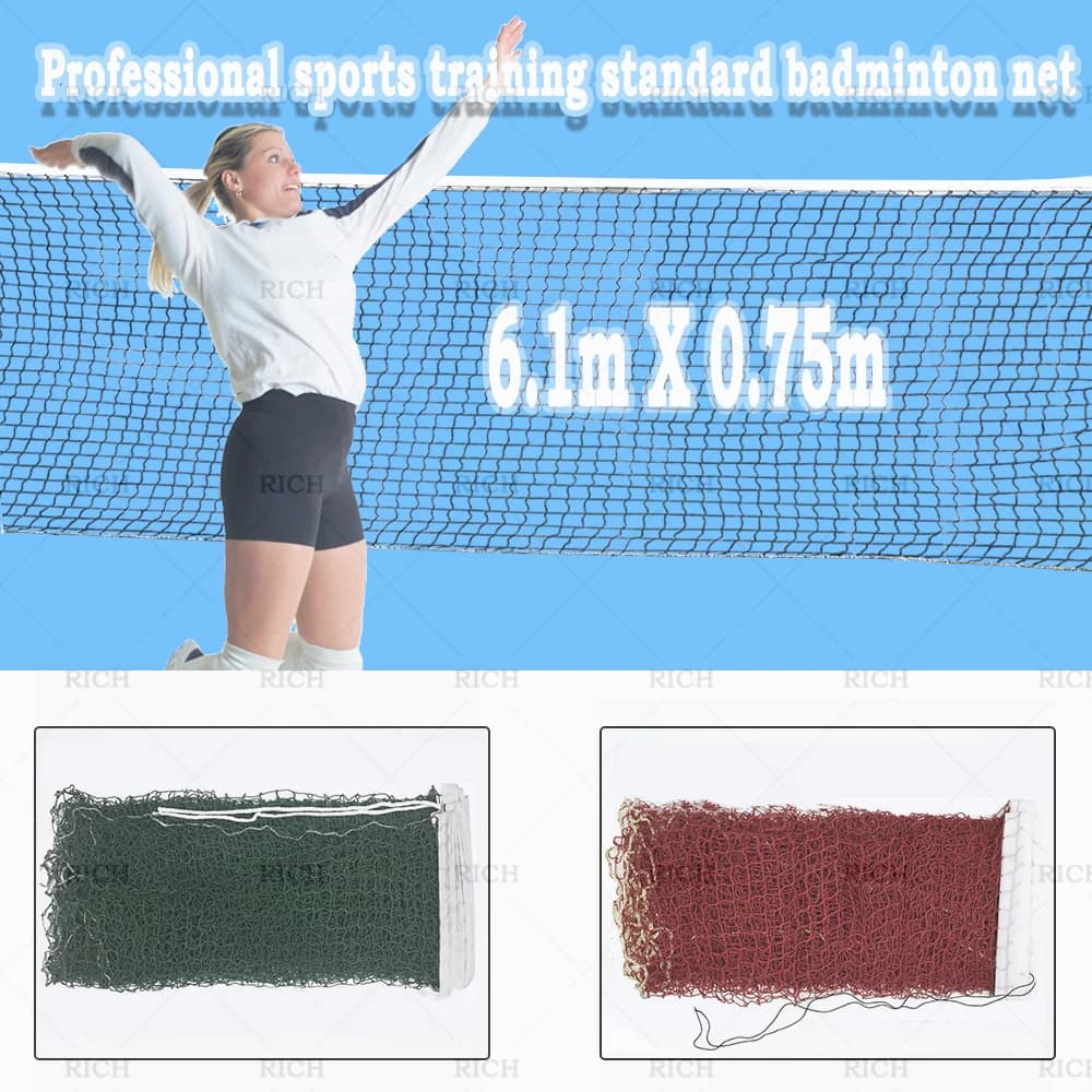 1Pc 6.1m x 0.75m Professional Badminton Net Outdoor Tennis Volleyball Sport Training Mesh
