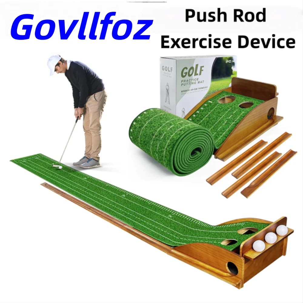 Tappetino Professionale Portatile per Pratica di Golf con Ritorno della Palla, Ausilio per Allenamento di Putting per Ufficio, Esterni e Interni