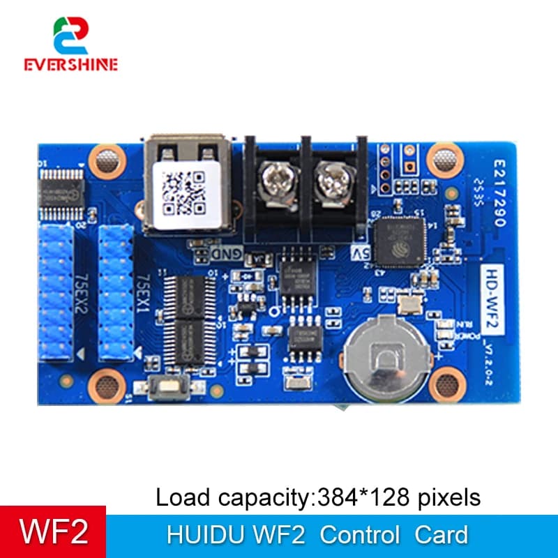 HUIDU WF2 LED Control Card WIFI LED Display Controller Card Max Load 384*128 Pixels USB WIFI Wireless Control For Small LED Sign