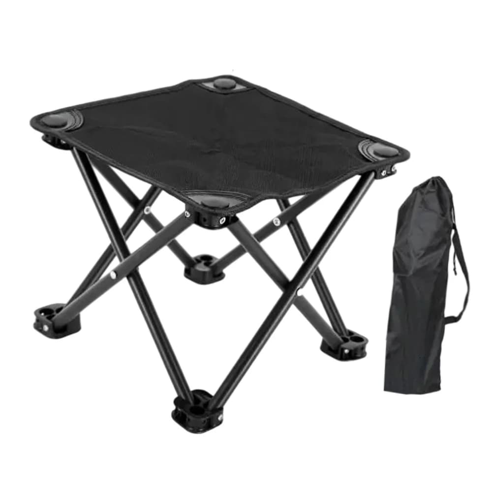 Portable Folding Stool Lightweight Mini Outdoor Camping Stool with Carry Bag 140kg Load Capacity Stool for Fishing Camping Chair