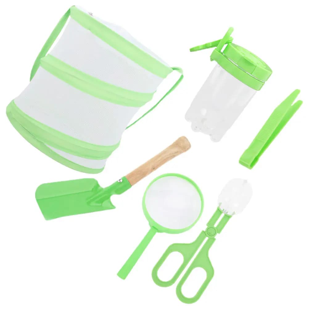 Set Gabbia per Farfalle Pieghevole in Rete Traspirante, Kit di Esplorazione e Studio degli Insetti per Bambini all'Aperto