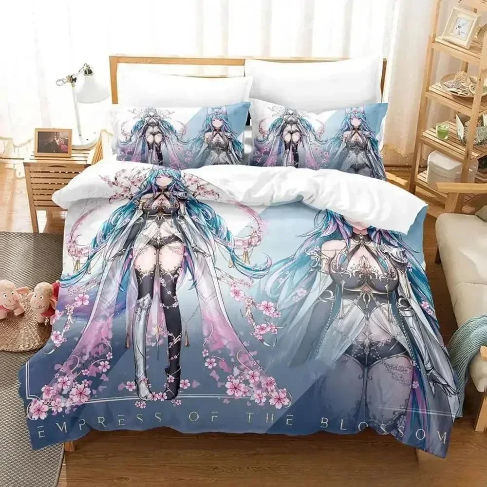 Nuove ragazze sexy Silvervale Vtuber set biancheria da letto singolo doppio completo Queen King Size set copripiumino camera da letto per bambini adulti set Anime