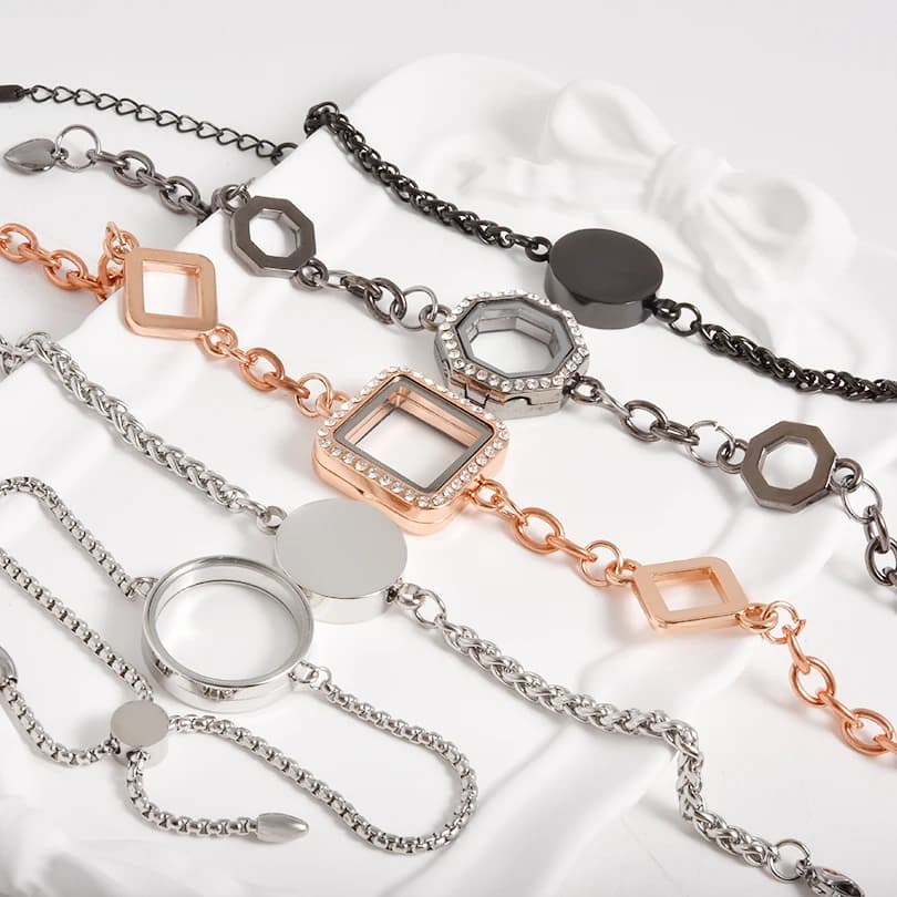 1 Pezzo Braccialetto con Ciondolo Apribile in Vetro Stile Hip Hop per Ceneri Commemorative, Rotondo, Galleggiante, Relicario, Gioielli Pulseras