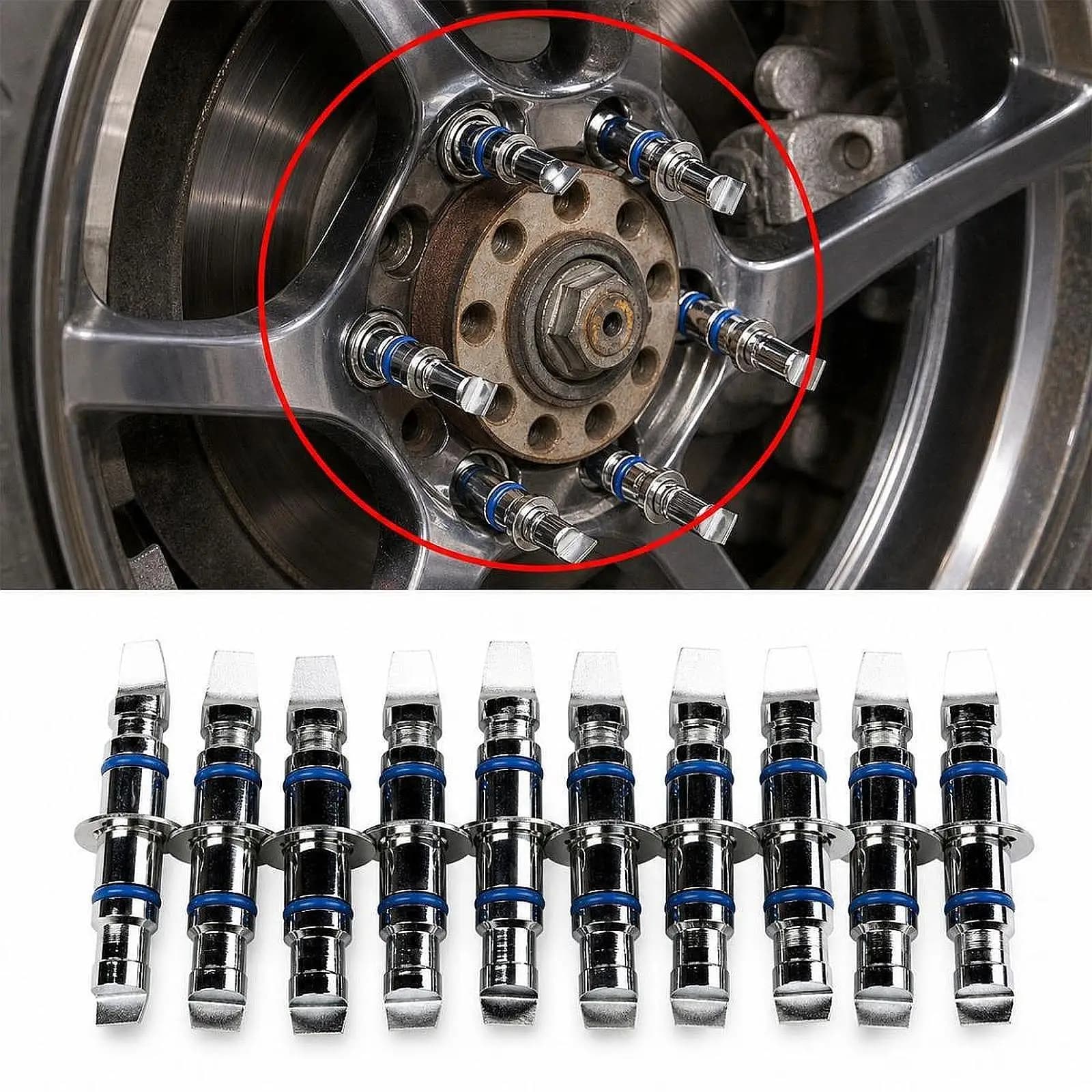 Metal Alignment Wheel Clamp Reversible Rim Stud Retainer Kit Double Sided Pin Set for Garage Mechanic Tools