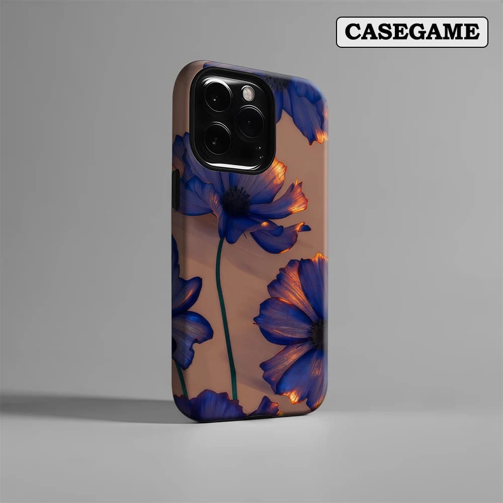 Fiori blu con accenti dorati Custodia per telefono Must-Haves IPhone17 per IPhone 17 16 15 14 13 Pro Max Plus Cover posteriore a doppio strato