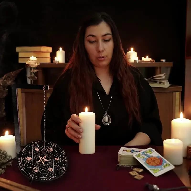 Lavagna per divinazione Set di tabelloni per divinazione a pendolo Rituale mistico Forniture per streghe metafisiche verticali per la meditazione spirituale
