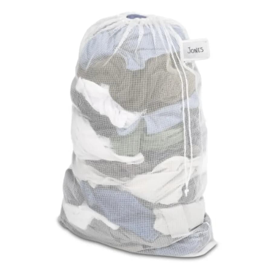 Mesh Laundry Bag w/ID Tag White