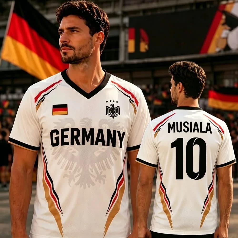 Summer Germany Soccer T-shirt Tops Soccer Print Football Jersey Men's Casual Tee Shirt Breathable Men Women Short Sleeves Top