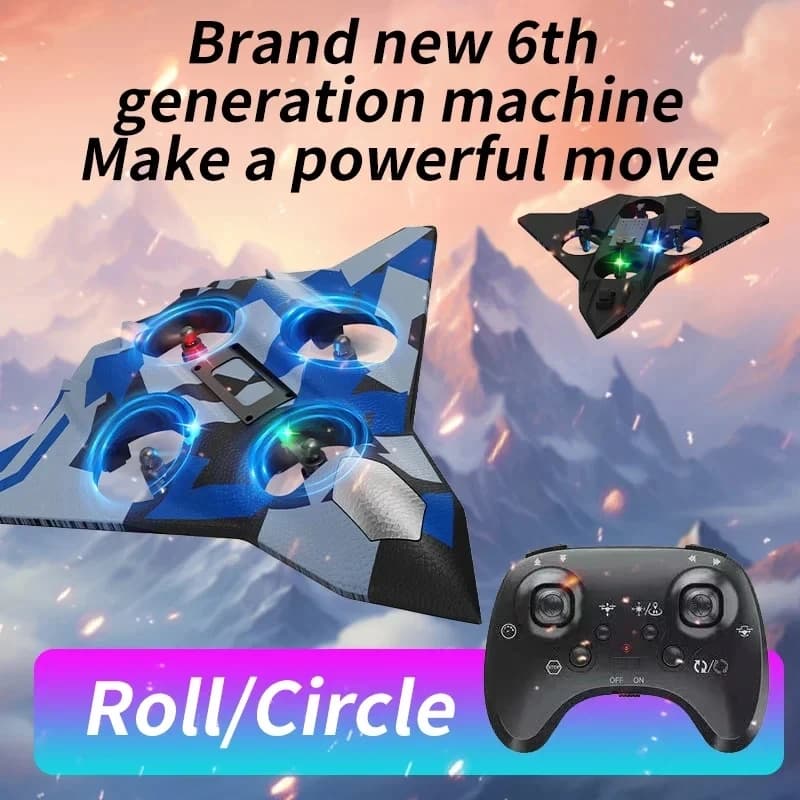 2.4G 6CH RC Airplane Rolling Aircraft Stunt Fighter Fixed Wing Remote Control Plane Model Drone Toy RC Quadcopter Boy Xmas Gifts