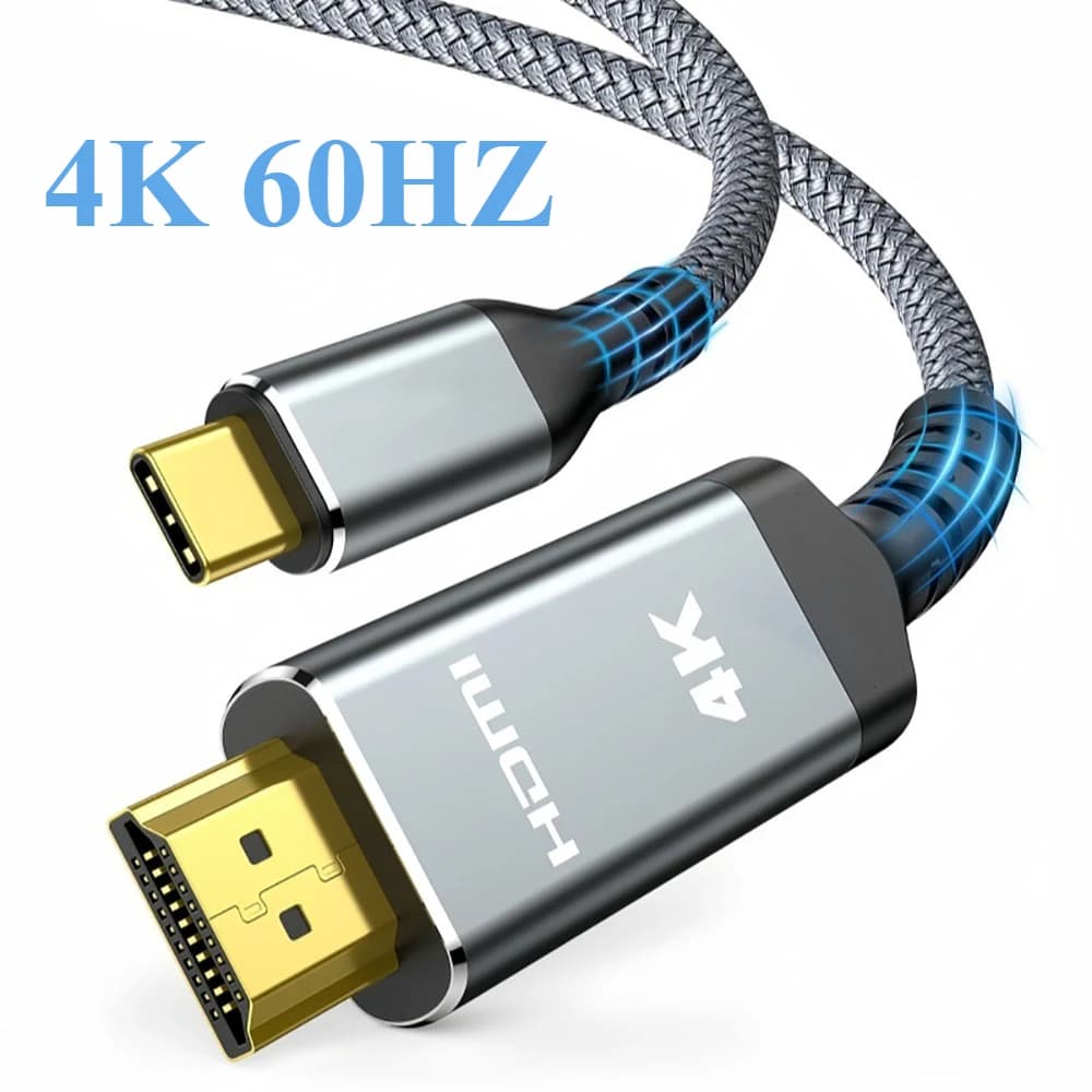 USB C compatible cable to HDMI 4K type C to HDMI 2.0 Thunderbolt 3/4 to 4K60Hz 30Hz for Iphone 15 16 Pro MacBook Huawei Mate30