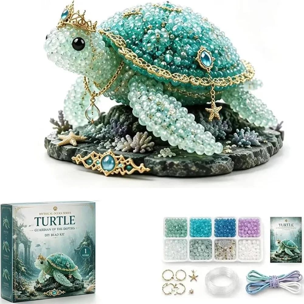 Handmade DIY Marine Organism Beaded Embroidery Kit Colorful Mini Mythical Ocean DIY Bead Kit Educational Tiny