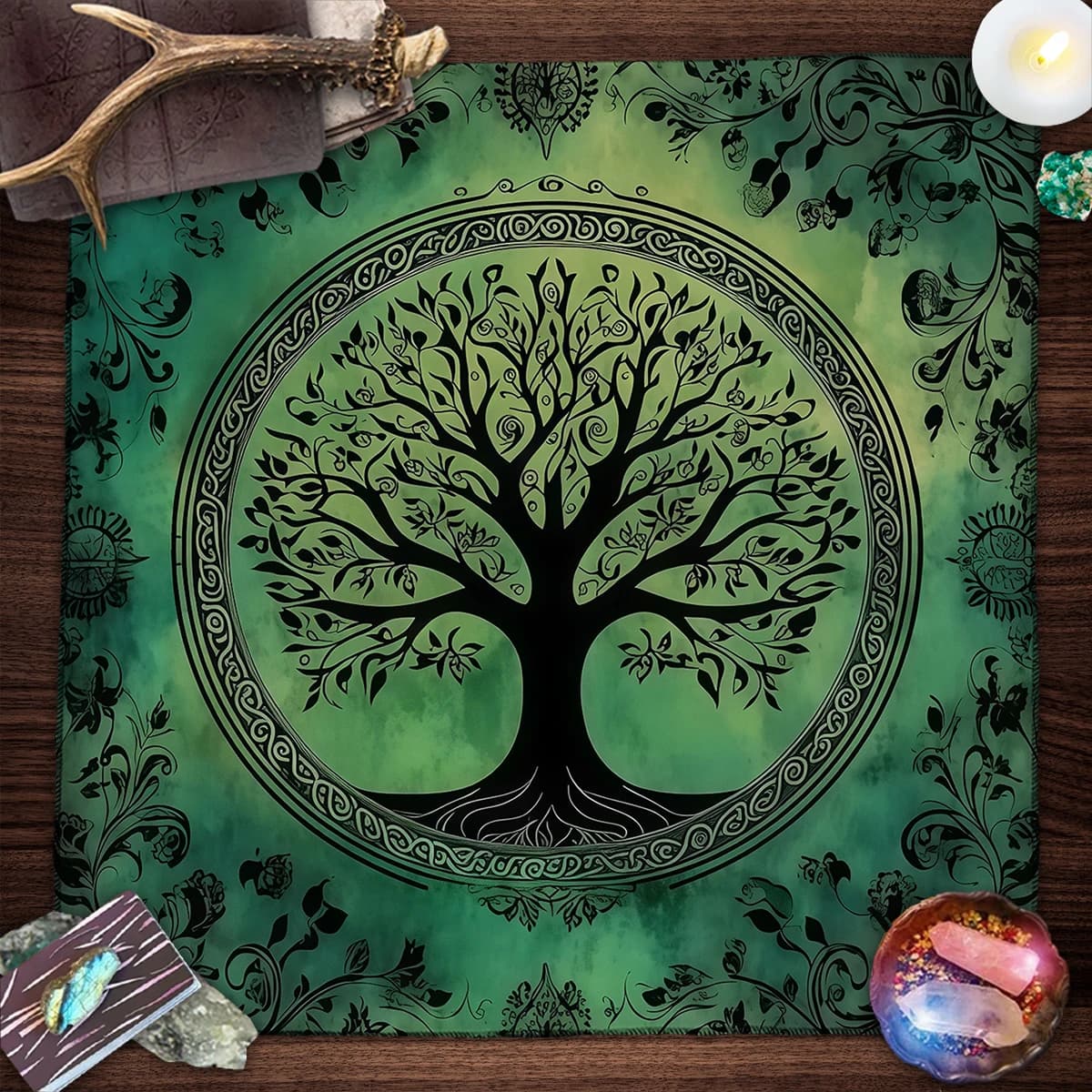 L'albero della vita Tarocchi Carta Tovaglia Altare Panno Strega Tarocchi Carte Divinazione Panno Per Tarocchi Zerbino Tarocchi Panno Regalo Dormitorio Decor
