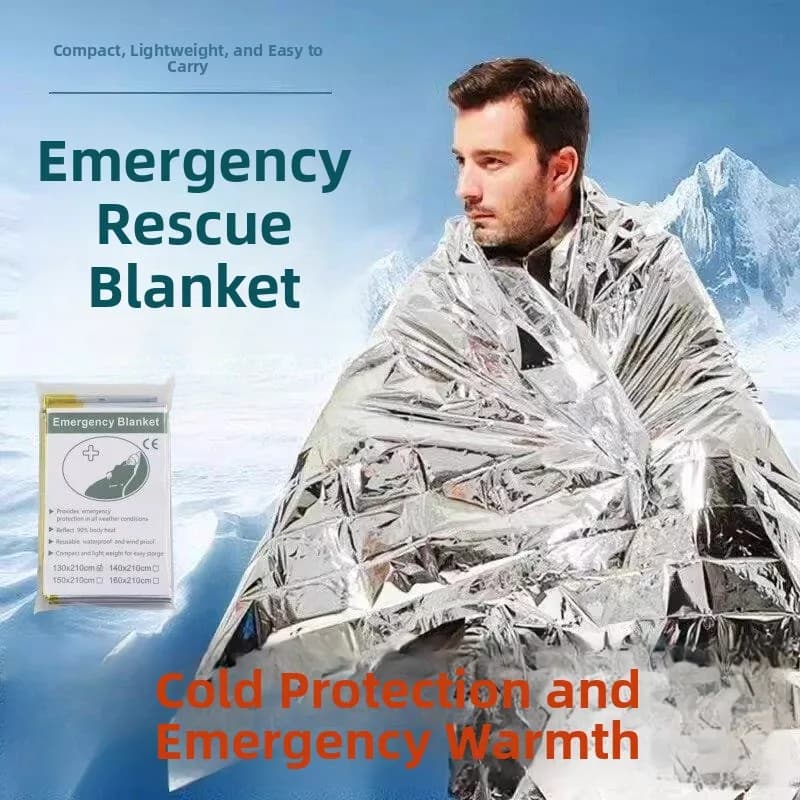 Thickened Portable Outdoor Emergency Blanket Warm Lifesaving Disposable Camping Sun Protection Heat Preservation Blanket