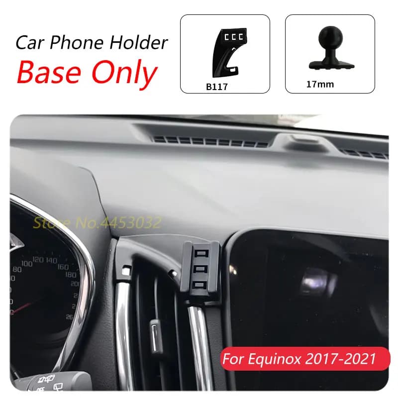 Per Chevrolet Equinox 2017-2021 Supporto per telefono per auto Speciale staffa fissa Base 17mm Non bloccante Uscita aria Accessori interni