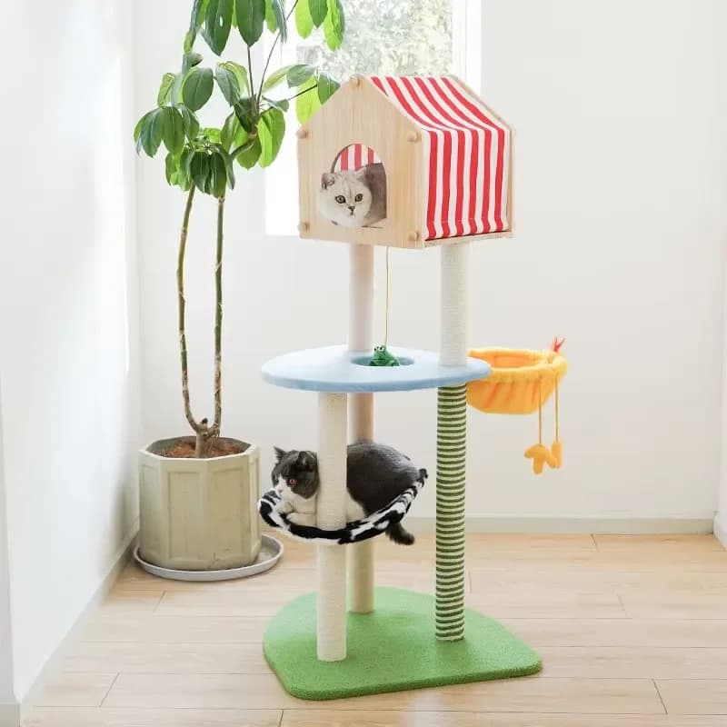 Farm Cat Tree House Large Cat Tree Tower Scratcher Cute Luxury Cat Tree
