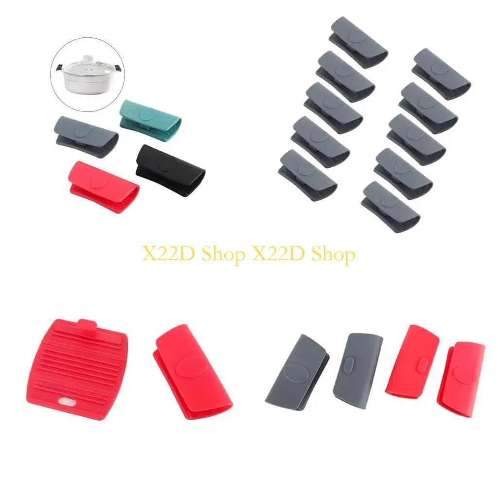 X22D Set 10 supporti per maniglie in silicone termoisolanti, protezioni per pentole e padelle, comode impugnature