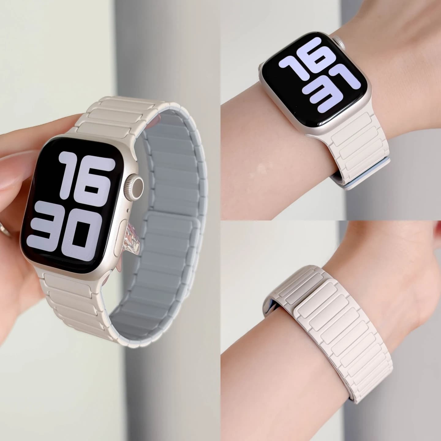 Cinturino per Apple Watch 10 Band 44mm 40mm 49mm 45mm 41mm 46mm Bracciale magnetico con anello in silicone iWatch Series 11 9 8 7 6 Se ultra2 3